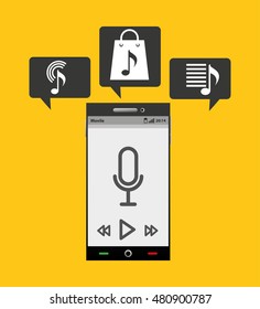 music player device electronic vector illustration design