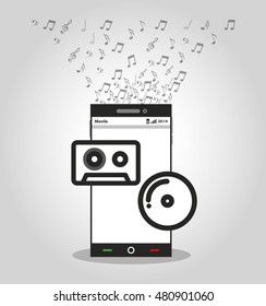 music player device electronic vector illustration design