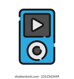 Music player device icon, vector illustration