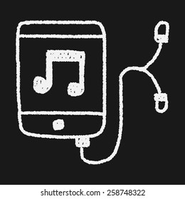 music player doodle drawing