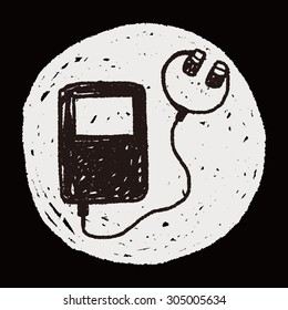 music player doodle drawing
