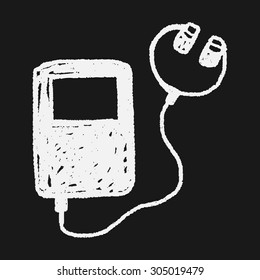 music player doodle drawing