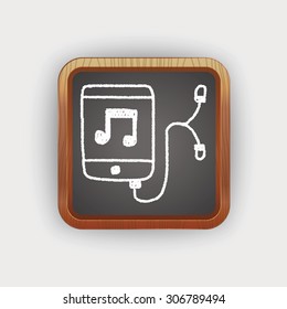 music player doodle drawing