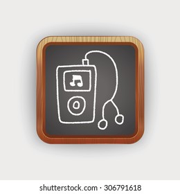 music player doodle drawing