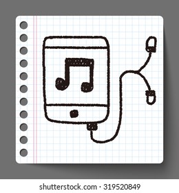 music player doodle drawing