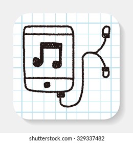 music player doodle drawing