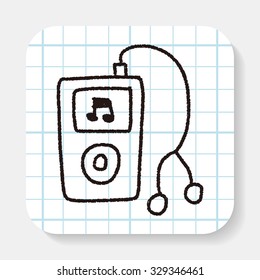 music player doodle drawing