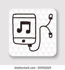 music player doodle drawing
