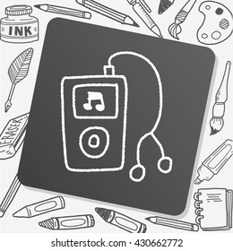 music player doodle drawing