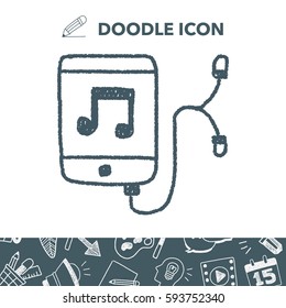music player doodle drawing