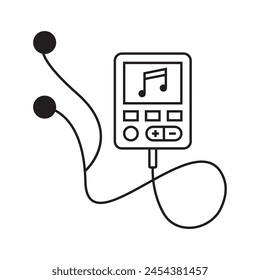 diseño de logotipo de Ilustración vectorial de ícono de doodle reproductor de música