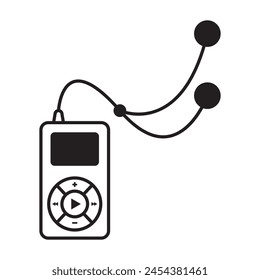 diseño de logotipo de Ilustración vectorial de ícono de doodle reproductor de música