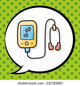 music player doodle, speech bubble