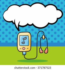 music player doodle, speech bubble