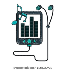 Music player and earphones scribble