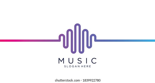 Music player element. logo template electronic music, equalizer, store, dj, nightclub, disco. audio wave logo concept, multimedia technology themed, abstract shape