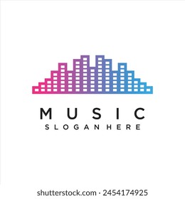 music player element. logo template electronic music, equalizer, store, dj, nightclub and others