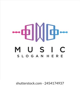 music player element. logo template electronic music, equalizer, store, dj, nightclub and others