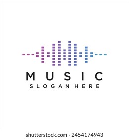 music player element. logo template electronic music, equalizer, store, dj, nightclub and others