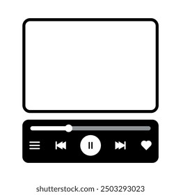 Music player, with music feed and music control keys.