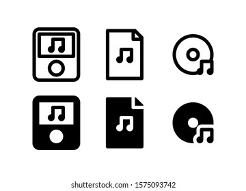 Music Player & Music Files Icon. Arts Icon Set Vector Logo Symbol.
