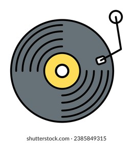 Reproductor musical Rellenar dentro de un icono vector que puede fácilmente modificar o editar