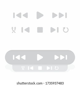 Icono de diseño plano del reproductor de música con color gris