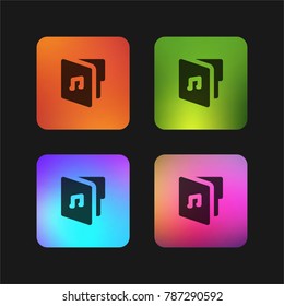 Music player four color gradient app icon design