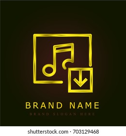Music player golden metallic logo