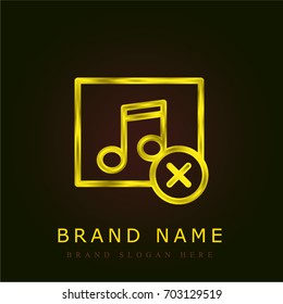 Music player golden metallic logo