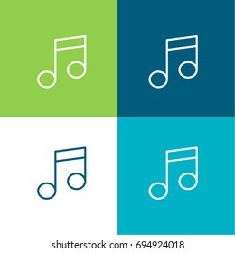 Music player green and blue material color minimal icon or logo design