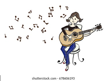 music player guitar female