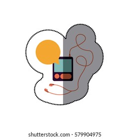 music player headphones bubble icon, vector illustration image