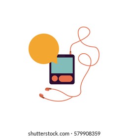 music player headphones bubble icon, vector illustration image