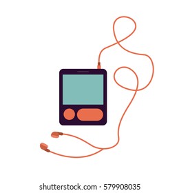 music player headphones icon image, vector illustration