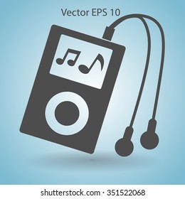Music player with headphones picture