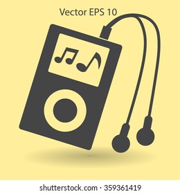 Music player with headphones picture