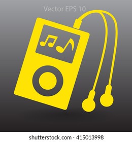 Music player with headphones picture