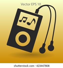 Music player with headphones picture
