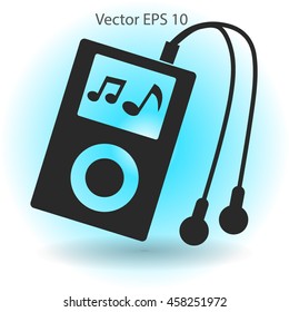 Music player with headphones picture