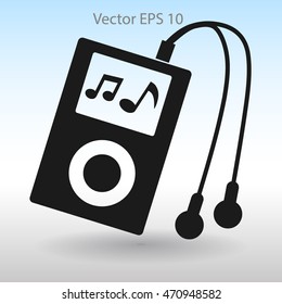 Music player with headphones picture