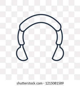 Music Player Headphones vector outline icon isolated on transparent background, high quality linear Music Player Headphones transparency concept can be used web and mobile