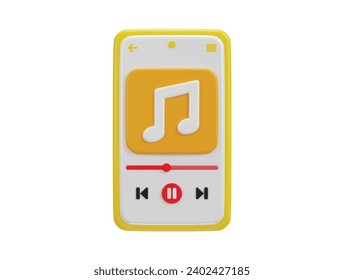 music player icon 3d rendering vector illustration