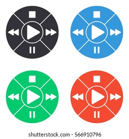 Music player icon - colored vector  set