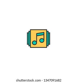 Music player icon design. Essential icon vector illustration