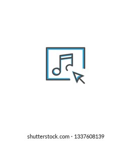 Music Player icon design. Interaction icon line vector illustration design