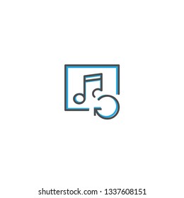 Music Player icon design. Interaction icon line vector illustration design