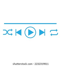 Music player icon design template vector isolated illustration