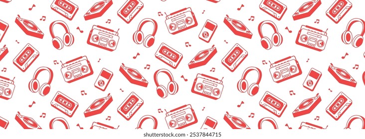 Musik-Player-Symbol Gerät nahtlose Muster Hintergrund