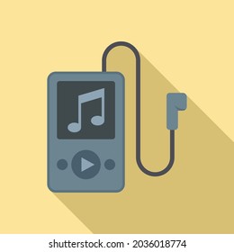 Music player icon flat vector. Playlist song. Phone app